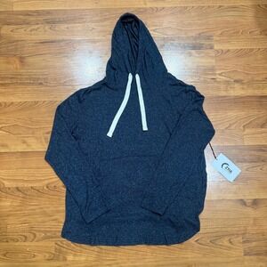 Zyia Active Navy Pocket Boyfriend Hoodie Heathered Blue 1638S Mens Small NWT